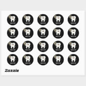 Sticker Rond Activiste Enamel Funny Dental Tooth Pun Dark BG (Feuille)