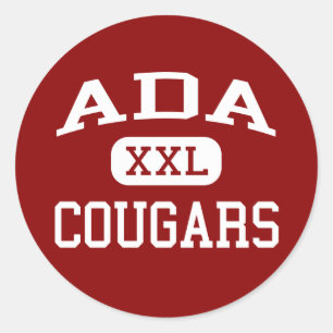 Sticker Rond Ada - Cougars - Lycée - Ada Oklahoma