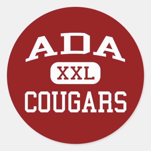 Sticker Rond Ada - Cougars - Lycée - Ada Oklahoma (Devant)