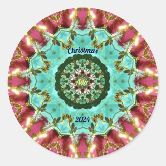 Sticker Rond ADA ~ NOËL 2024 ~ WOW! Rouge vert or (Devant)