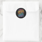 Sticker Rond Adapt Advocate Inclusion Équité Accepter Au (Sac)