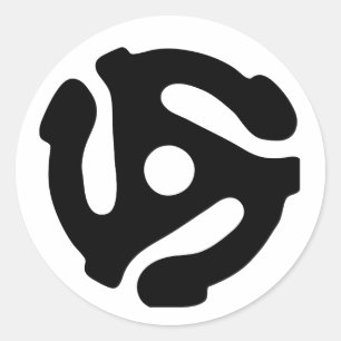 Sticker Rond Adaptateur vinyle de 7 pouces 45 tr/min insérez l'
