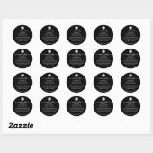 Sticker Rond Add your Logo Elegant Black Candle safety Label (Feuille)