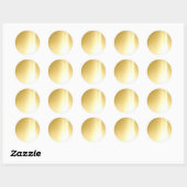 Sticker Rond Add Your Text Glam Gold Blank Elegant Template (Feuille)