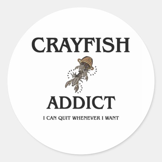 Sticker Rond Addict aux écrevisses (Devant)
