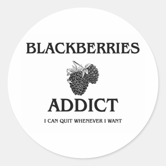 Sticker Rond Addict des Blackberries (Devant)