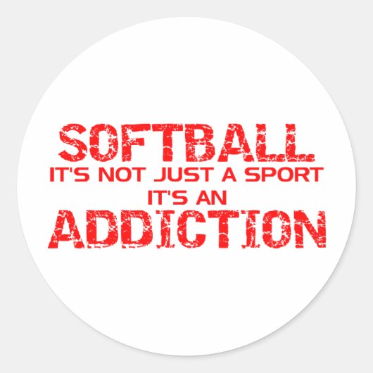 Sticker Rond Addiction au softball (Devant)