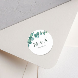 Sticker Rond Adélaïde Mariage Monogramme