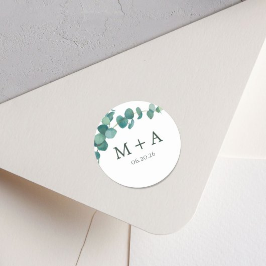 Sticker Rond Adélaïde Mariage Monogramme