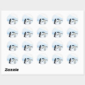 Sticker Rond Adelie Penguins (Feuille)