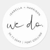 Sticker Rond ADELLA Edgy Moderne Minimaliste Simple Mariage (Devant)