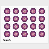 Sticker Rond Adénium Fleur Rose Flore Dégradé Violet (Feuille)