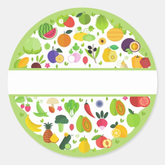 Sticker Rond Adesivo "Alimentação Saudável" para personalizar (Devant)