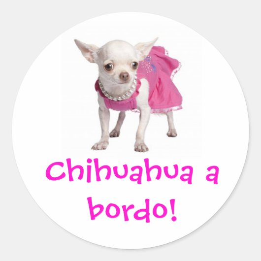 Sticker Rond Adesivo - Chihuahua a bordo! (Devant)