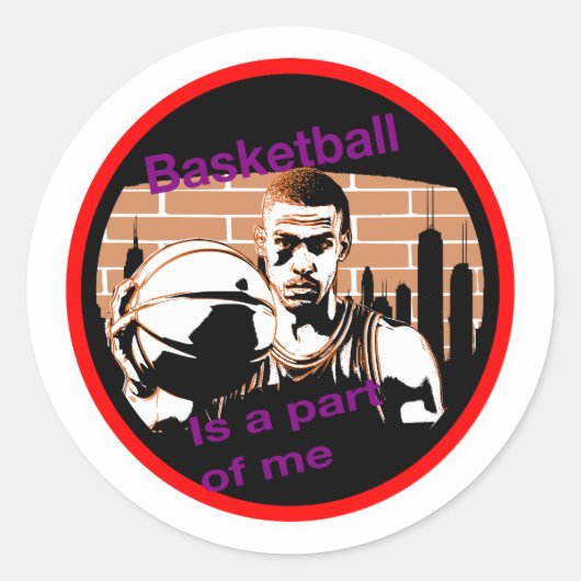 Sticker Rond Adesivo redonso Basketball is a part of me (Devant)