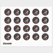 Sticker Rond Adesivo T-Rex Fashion (Feuille)