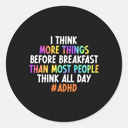 Sticker Rond Adhd Adhd Sensibilisation Adhd Guerrier Adhd Suppo (Devant)