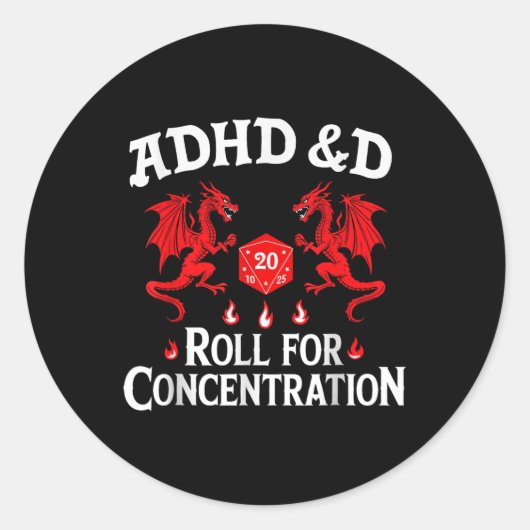 Sticker Rond Adhd&amp ; d Adhd Roll Pour Concentration (Devant)