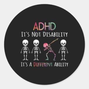 Sticker Rond Adhd Sensibilisation Dab Don Ajouté Son Non-Handic