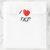 Sticker Rond adhésif I Love TKD (Sac)