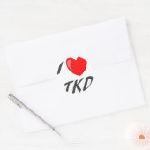 Sticker Rond adhésif I Love TKD (Enveloppe)