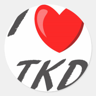 Sticker Rond adhésif I Love TKD