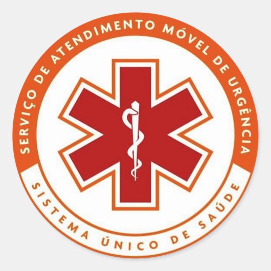 Sticker Rond Adhésif symbole SAMU 192 (Devant)