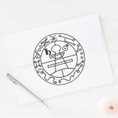 Sticker Rond Adhésif Timbre de Salomão Goétia (Enveloppe)