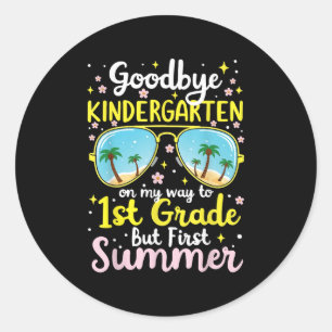 Sticker Rond Adieu maternelle, Bonjour Tee de première année po