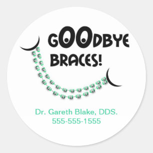 Sticker Rond Adieu met en contact le vert Orthodontiste Patient