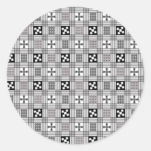 Sticker Rond Adinkra textile ouest-africain (Devant)