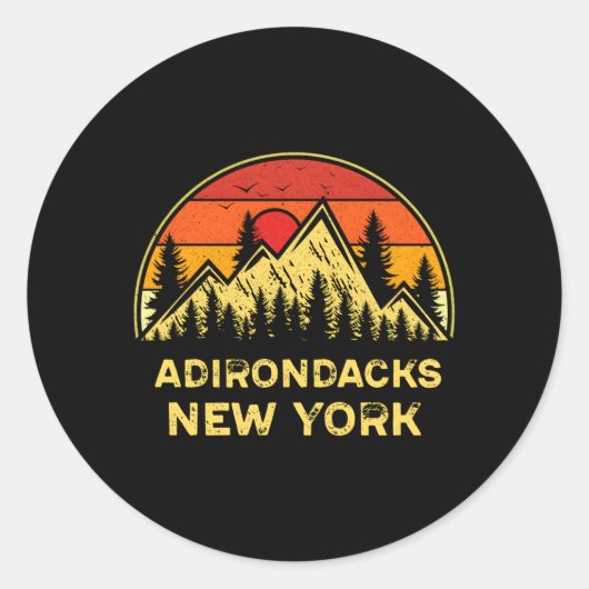 Sticker Rond Adirondacks New York Ny Mountains Randonnée (Devant)