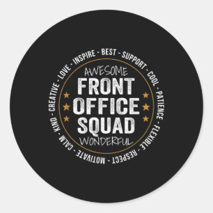 Sticker Rond Admin Istant Funny Front Office Équipe École
