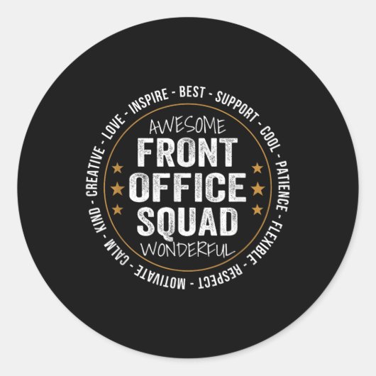 Sticker Rond Admin Istant Funny Front Office Équipe École (Devant)
