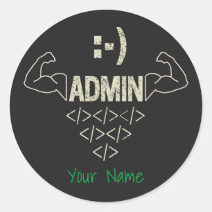 Sticker Rond Administrateur Administrateur IT Sysadmin Informat