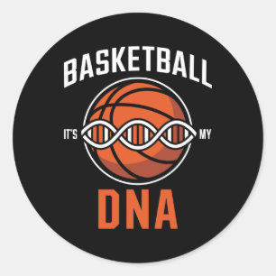 Sticker Rond Adn De Basket-Ball - Pion Se Lance Dans Mon Sang