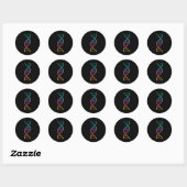 Sticker Rond Adn Molecular World Genes Biology Geek (Feuille)