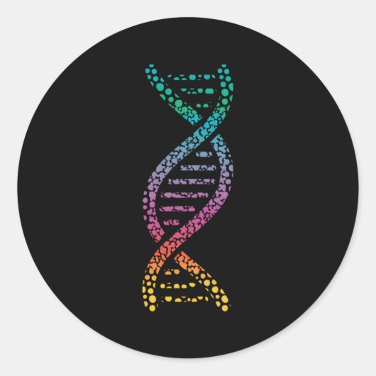 Sticker Rond Adn Molecular World Genes Biology Geek (Devant)