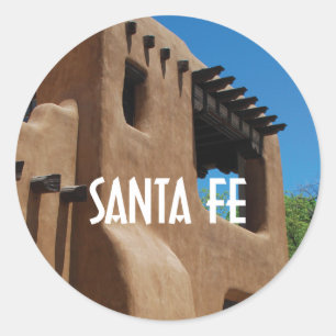 Sticker Rond Adobe de Santa Fe Nouveau Mexique