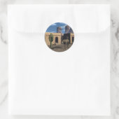 Sticker Rond Adobe Dwellings et Burro (Sac)