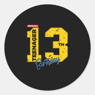Sticker Rond Adolescent officiel 13 ans 13e anniversaire joueur