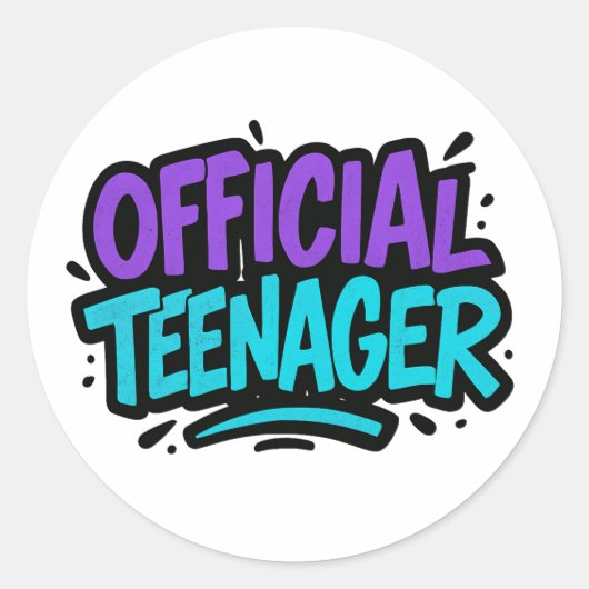 Sticker Rond Adolescent officiel - Fun 13ème anniversaire pour (Devant)