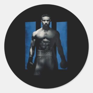 Sticker Rond Adonis Creed Pose Face En Avant Sur Iii Blue