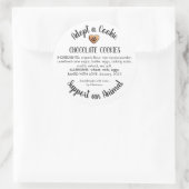 Sticker Rond Adopt a Cookie Animal Rescue Bakery Ingredients (Sac)