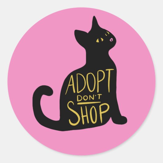Sticker Rond Adopter Ne pas acheter Secourt de chat Feral (Devant)