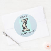 STICKER ROND ADOPTER, NE PAS SHOP (Enveloppe)