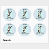 STICKER ROND ADOPTER, NE PAS SHOP (Feuille)