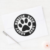 Sticker Rond Adopter Secourir sauver l'amour (Enveloppe)