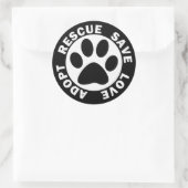 Sticker Rond Adopter Secourir sauver l'amour (Sac)