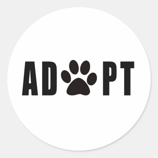 Sticker Rond Adopter un animal de compagnie (Devant)